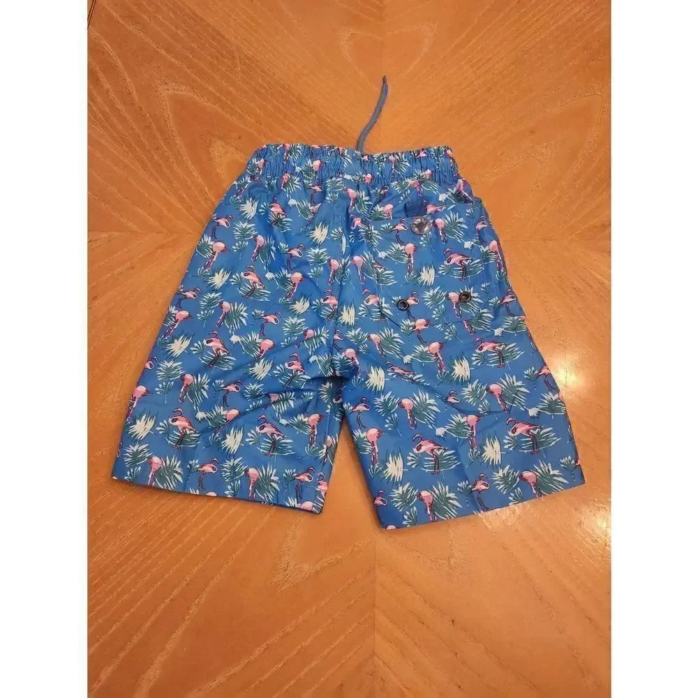 Beach bros boys flamingo swim trunks size 6